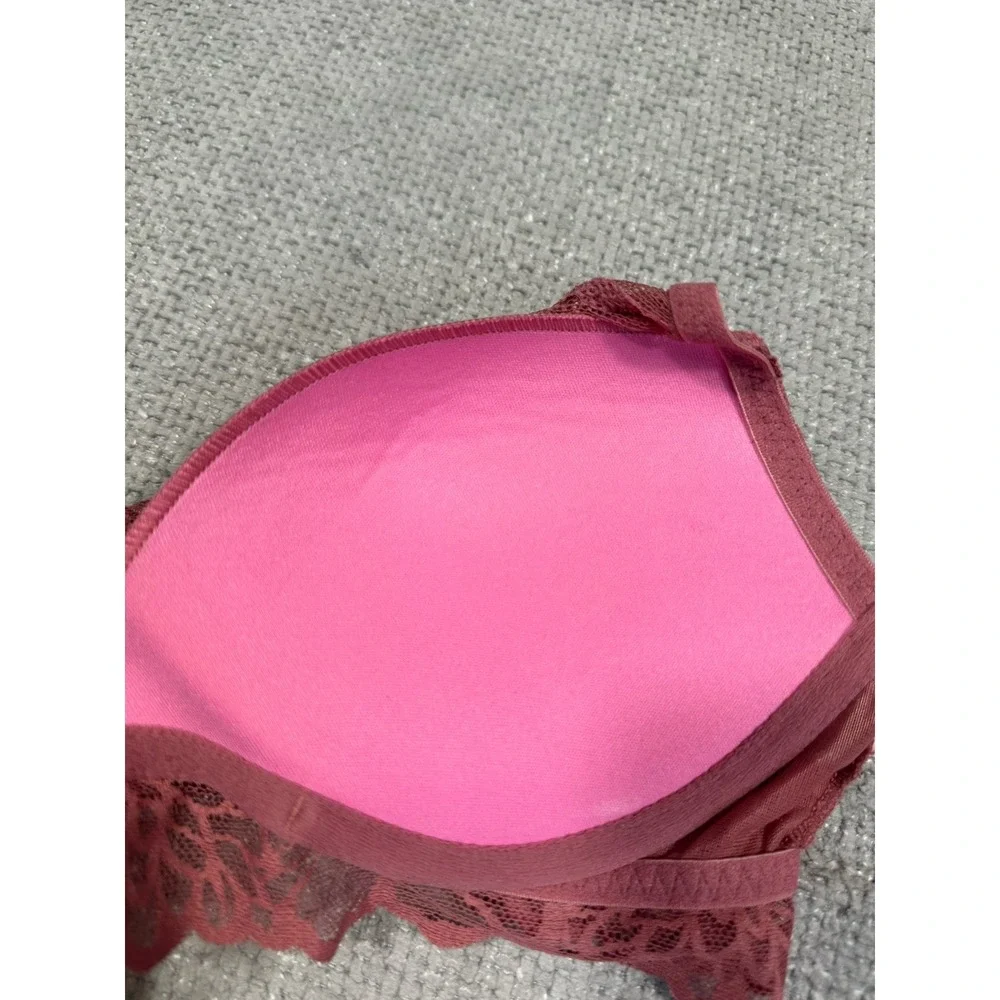 Pink Victorias Secret Bralette Womens‎ Small Dark Pink Push Up Lace